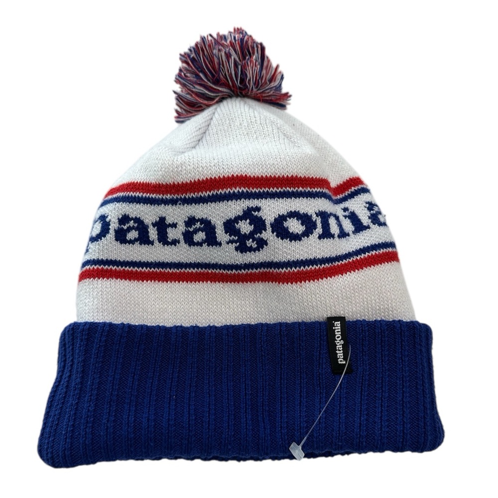 Patagonia Beanie Powder Town Logo White & Blue Men’s or Women’s